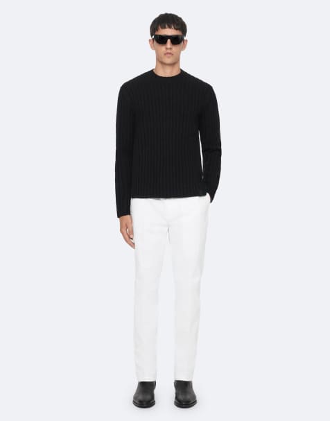 AllSaints Liev sweat-shirt ras de cou en noir chiné cendre - view 1
