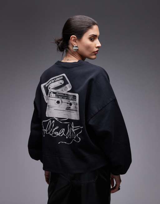 Allsaints Lila reel sweatshirt in black - BLACK