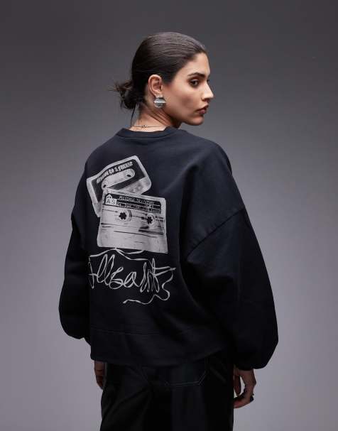 AllSaints Lila reel sweatshirt in black - view 1