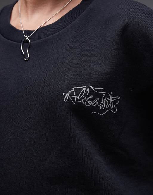 Allsaints Lila reel sweatshirt in black | ASOS