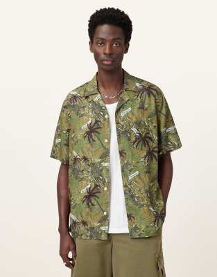 AllSaints - Liner - Overhemd met korte mouwen in vat bruin - view 1