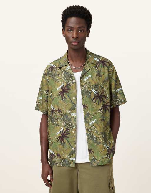 AllSaints - Liner - Overhemd met korte mouwen in vat bruin