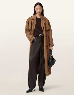 AllSaints - Linnie - Trenchcoat in Karamell-Kaffeebraun-Brown