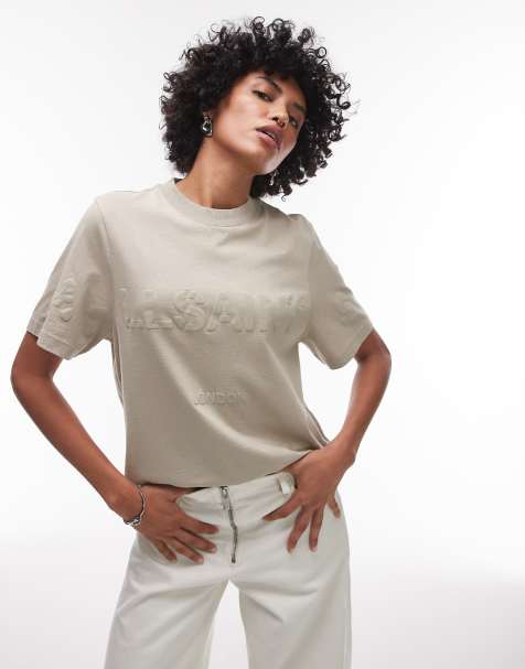 AllSaints - Lisa Biggy - Lysegrøn T-shirt med tonet logo - view 1