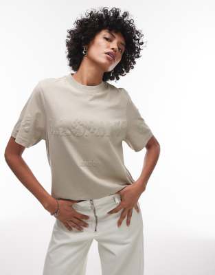 AllSaints - Lisa Biggy - T-Shirt in Hellgrün mit farblich abgestimmtem Logo