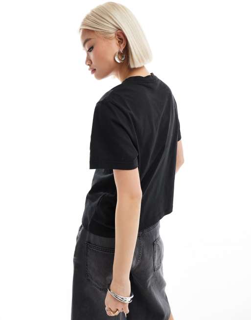 AllSaints Lisa Biggy tonal logo oversized t-shirt in black, 4 of 4
