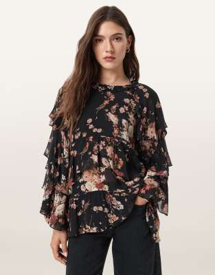 AllSaints - Lissie - Top in Armada-Schwarz
