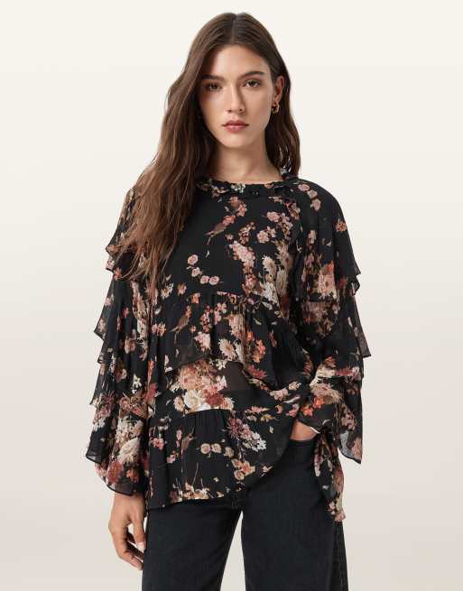 AllSaints – Lissie – Top in Armada-Schwarz