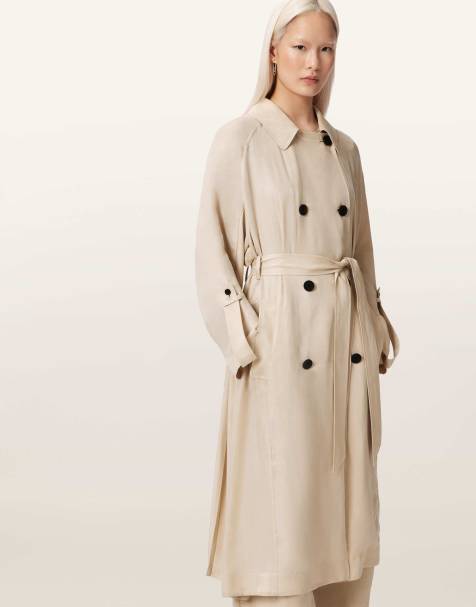AllSaints – Lizie – Trenchcoat in Pergamentweiß - view 1