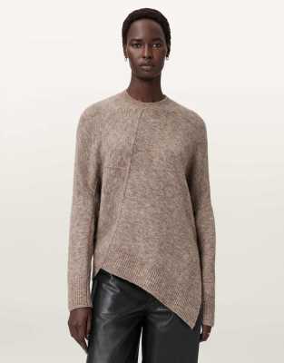 AllSaints - Lock - Pullover in Kiefernrindenbraun mit Rundhalsausschnitt-Brown