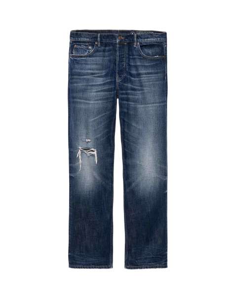AllSaints lockerer gerader Schnitt in Destroy, mittleres Indigo - view 1