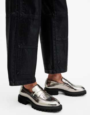 AllSaints - Lola - Loafer in Graphitgrau