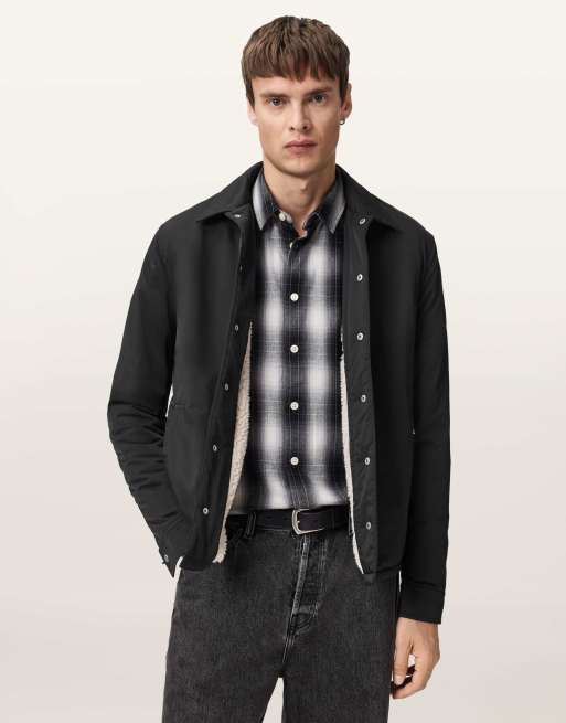 AllSaints – Longhaul – Hemdjacke in Schwarz