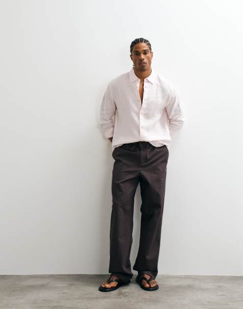 AllSaints – Loom – Rosa linneskjorta med långa ärmar - view 1