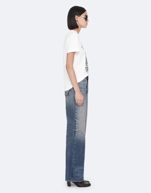 AllSaints Lou de talle alto y corte holgado en índigo claro, 3 de 6