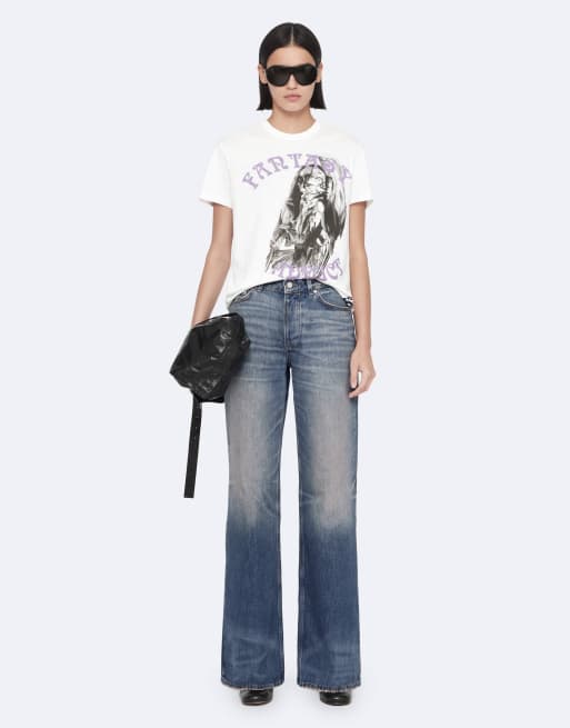 AllSaints Lou de talle alto y corte holgado en índigo claro, 5 de 6