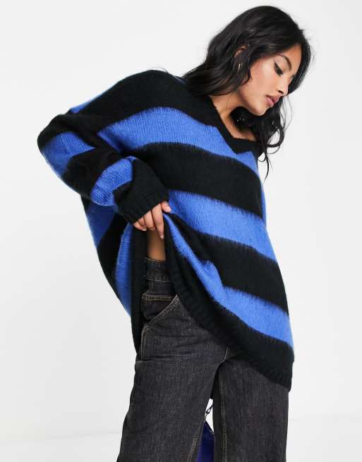 Blue and shop black jumper