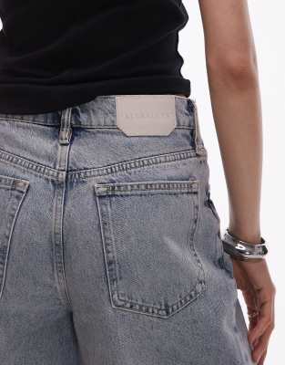 Allsaints louie long shorts in light indigo