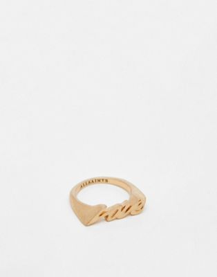 AllSaints Love ring in gold