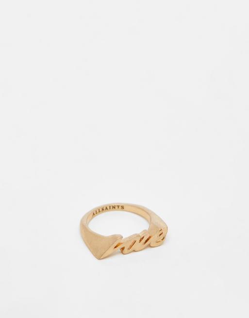 AllSaints Love ring in gold