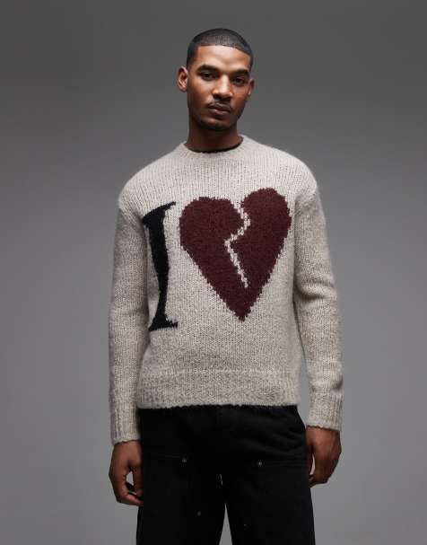 AllSaints Lover crewneck knit jumper in beige - view 1