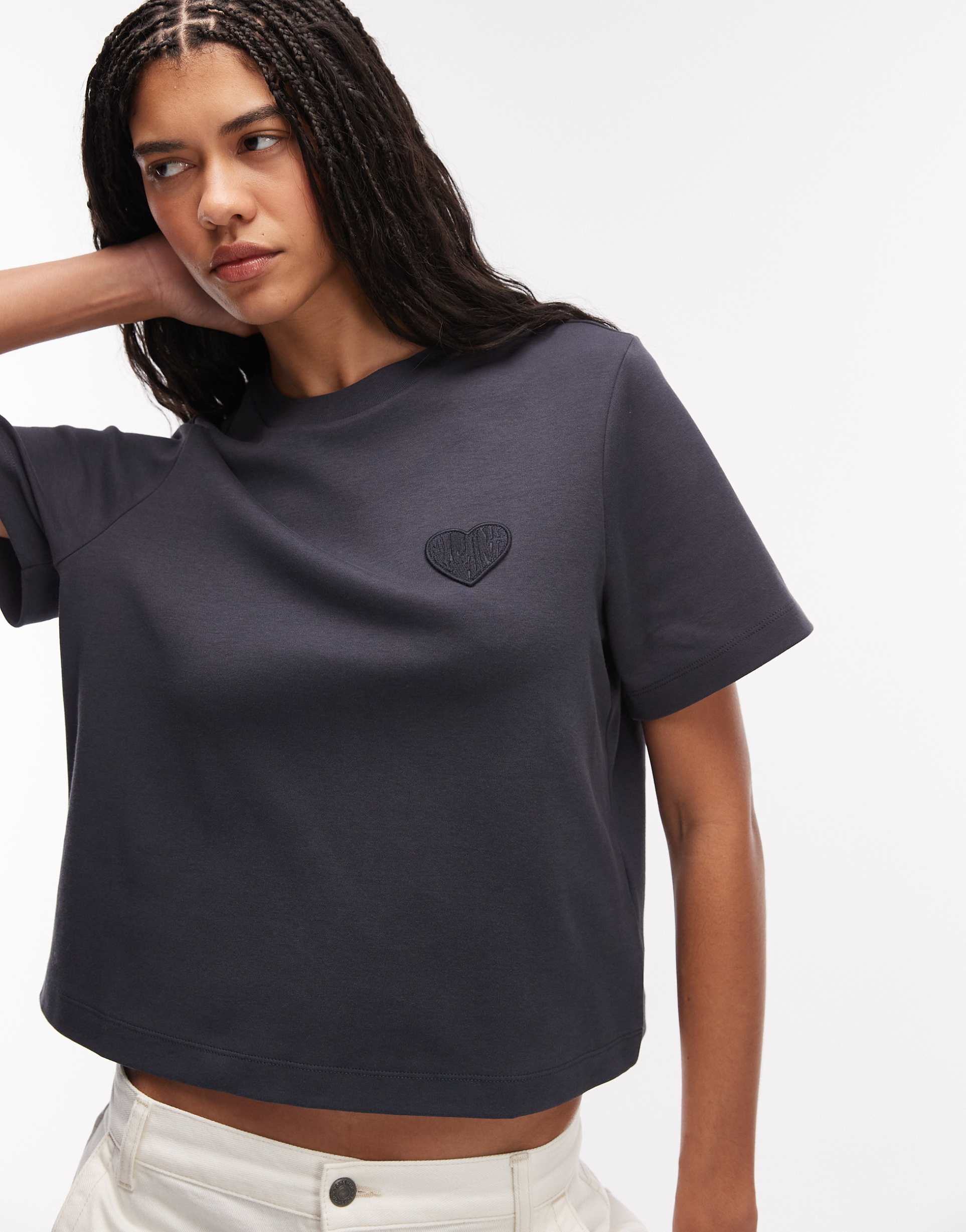 allsaints lover lisa short sleeve t-shirt in blue