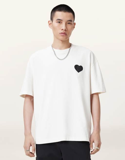 AllSaints – Lover – T-Shirt in Weiß mit Rundhalsausschnitt
