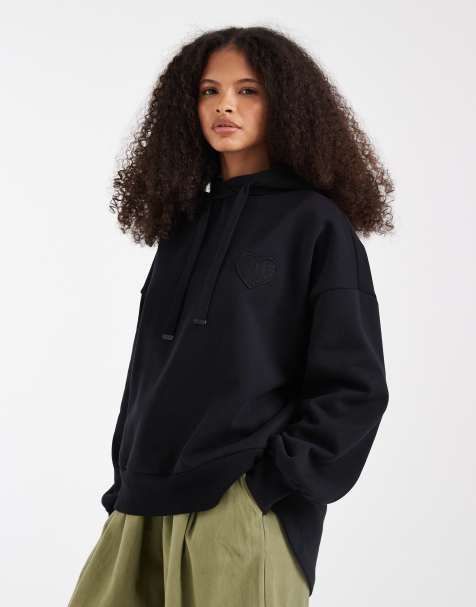 AllSaints – Lovers – Kapuzenpullover in Schwarz mit Stickerei - view 1