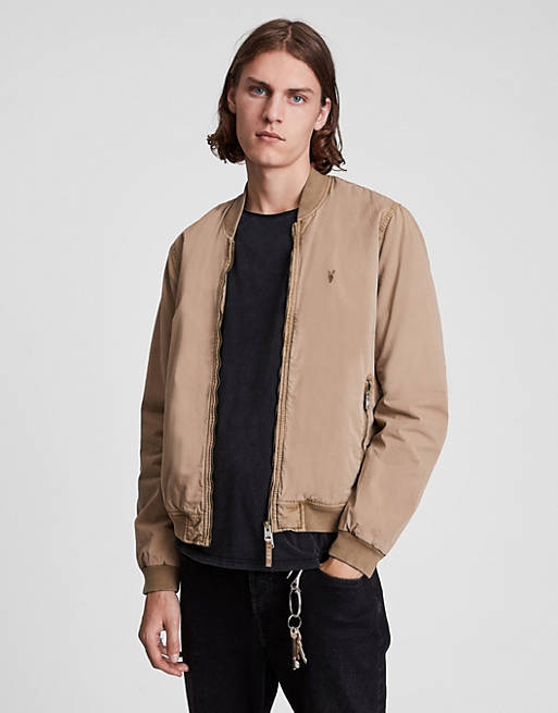 AllSaints lows bomber in taupe