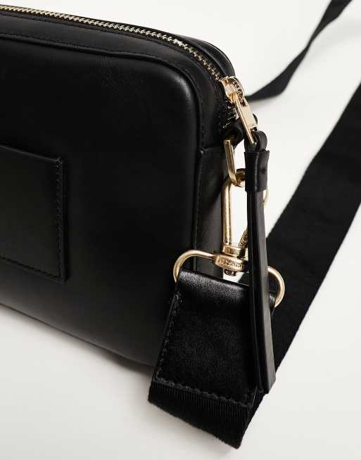 AllSaints – Lucile – Czarna skórzana torebka crossbody, 3 z 4