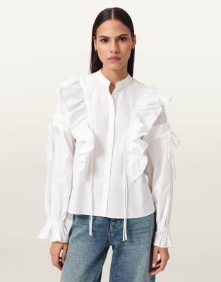 AllSaints - Lulu - Hemdbluse in optischem Weiß