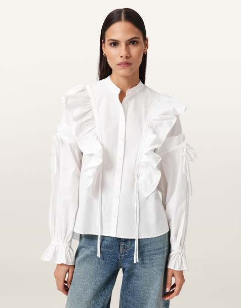 AllSaints – Lulu – Hemdbluse in optischem Weiß - view 1