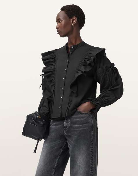 AllSaints – Lulu – Hemdbluse in Schwarz - view 1