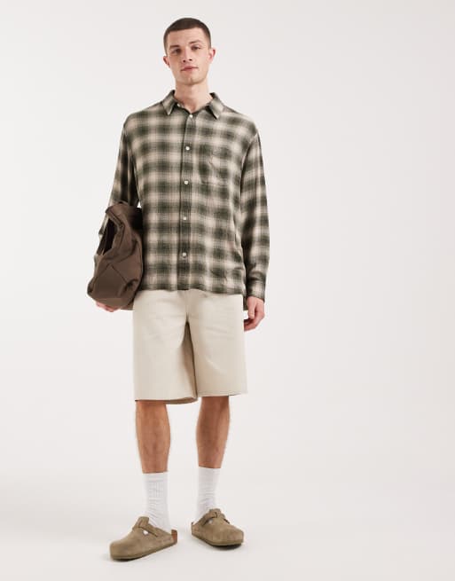 AllSaints Lumley long sleeve shirt in olive green check, 2 of 5