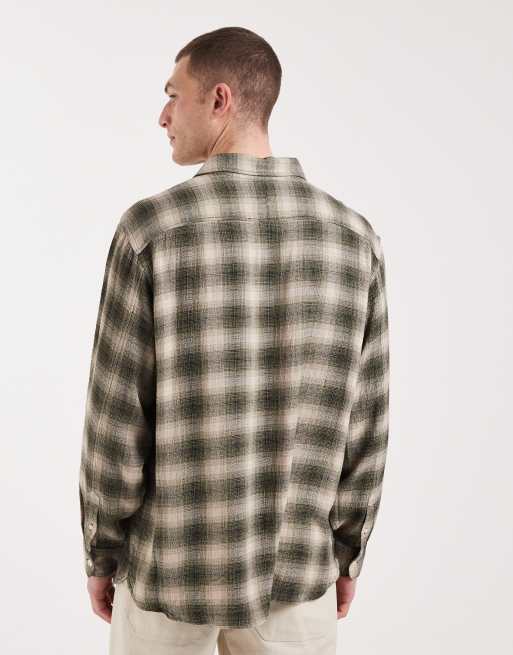 AllSaints Lumley long sleeve shirt in olive green check, 5 of 5