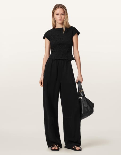AllSaints Luna camiseta arrugada negra, 6 de 6