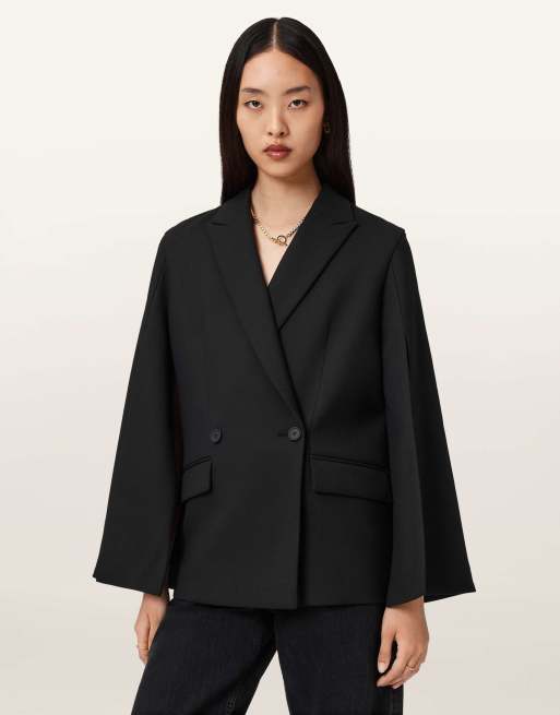 AllSaints – Luna – Cape-Blazer in Schwarz
