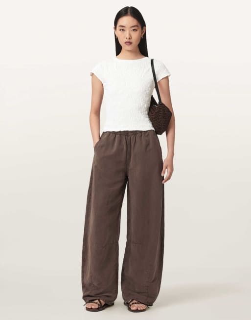 AllSaints Luna crinkle T-shirt in wit, 3 van 6