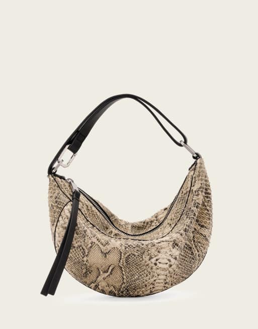 Allsaints Luna micro snake bag in cream