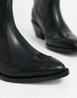 mid calf leather boots