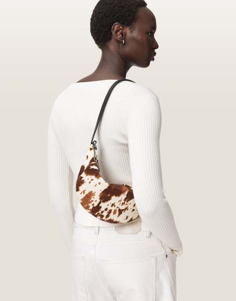 AllSaints - Luna - Petit sac porté épaule à imprimé vache - view 1