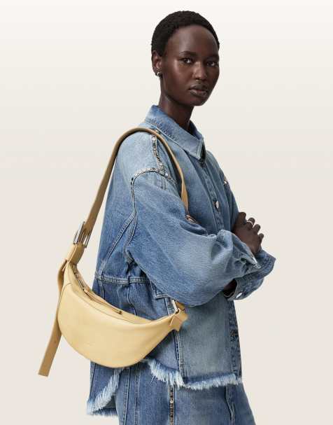 AllSaints - Luna - Sac bandoulière en cuir d'agneau - Jaune pâle - view 1
