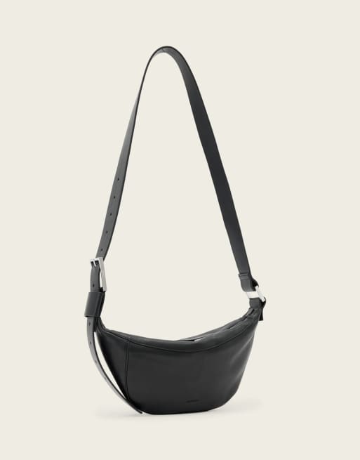 AllSaints – Luna – Umhängetasche in Schwarz/Silber, 4 von 6