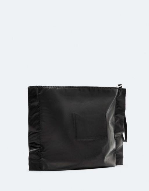 AllSaints Lutece leather clutch in black, 2 of 3