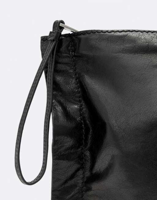 AllSaints Lutece leather clutch in black, 3 of 3