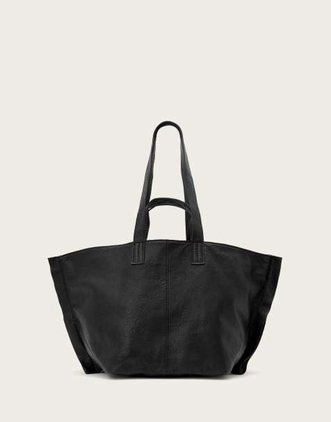 AllSaints Lutece leather tote bag in black - view 1