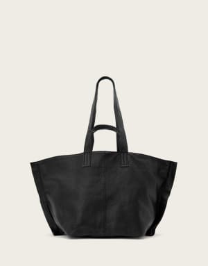 AllSaints Lutece leather tote bag in black