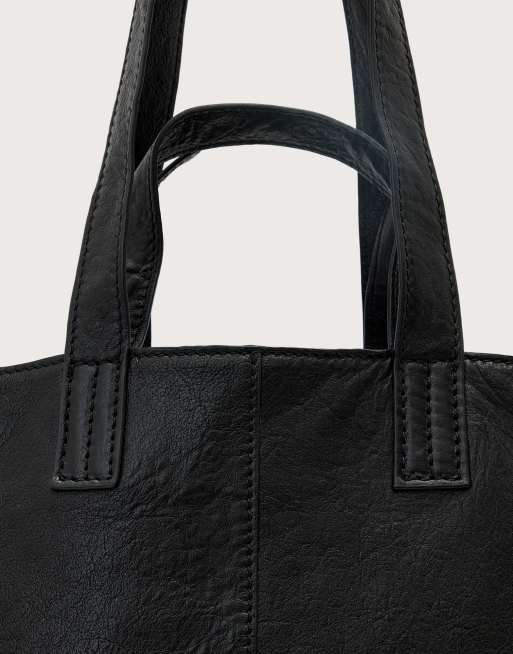 AllSaints Lutece leather tote bag in black, 2 of 4