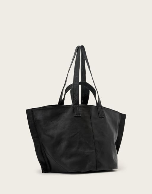 AllSaints Lutece leather tote bag in black, 3 of 4