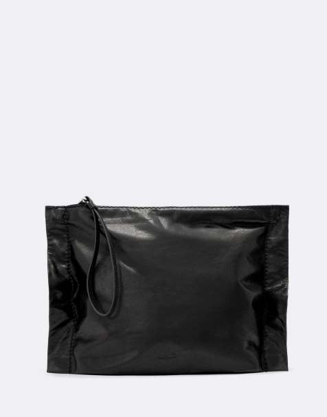AllSaints Lutece leren clutch in zwart - view 1